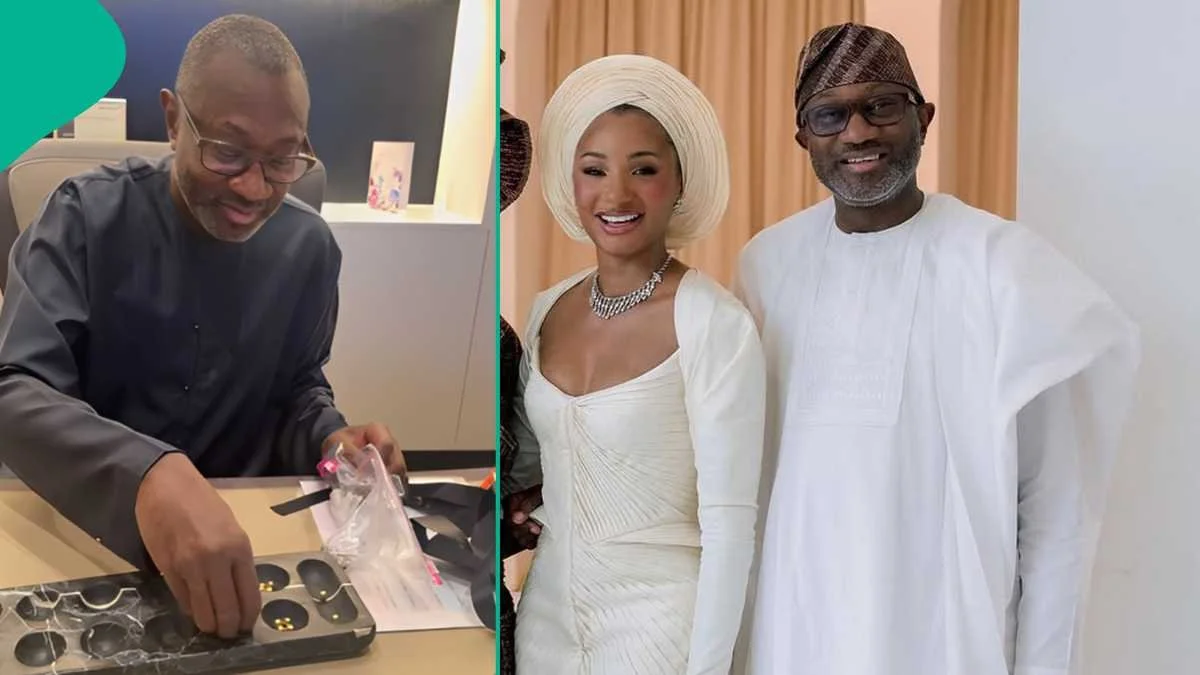 Temi Otedola Gifts Her Father Femi Otedola a Diamond-Encrusted Ayo Board — A Gesture That Melts Hearts Online