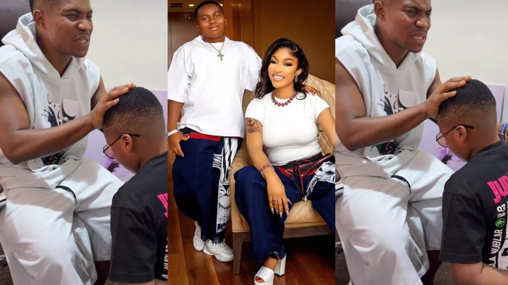 Tonto Dikeh Shares Emotional Moment as Pastor Jerry Eze Prays for Son on 10th Birthday