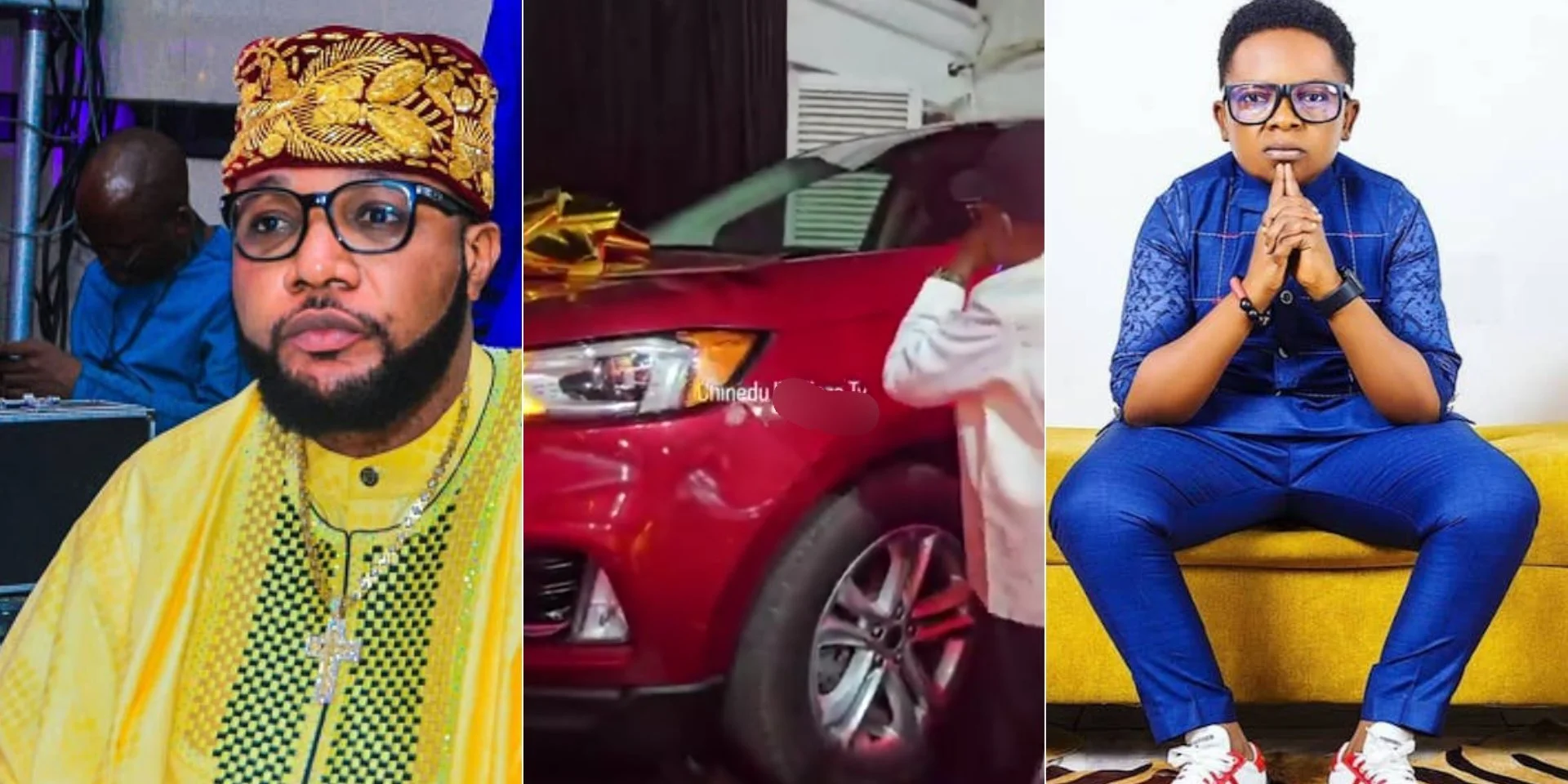 E-Money Surprises Nollywood Star Chinedu Ikedieze with Luxury SUV at Birthday Celebration