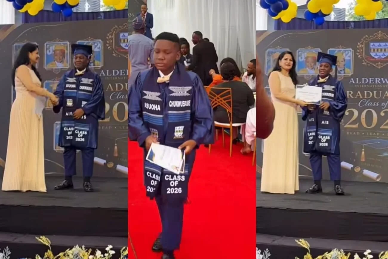  Warri Pikin Gets Emotional as Son Graduates from Primary School