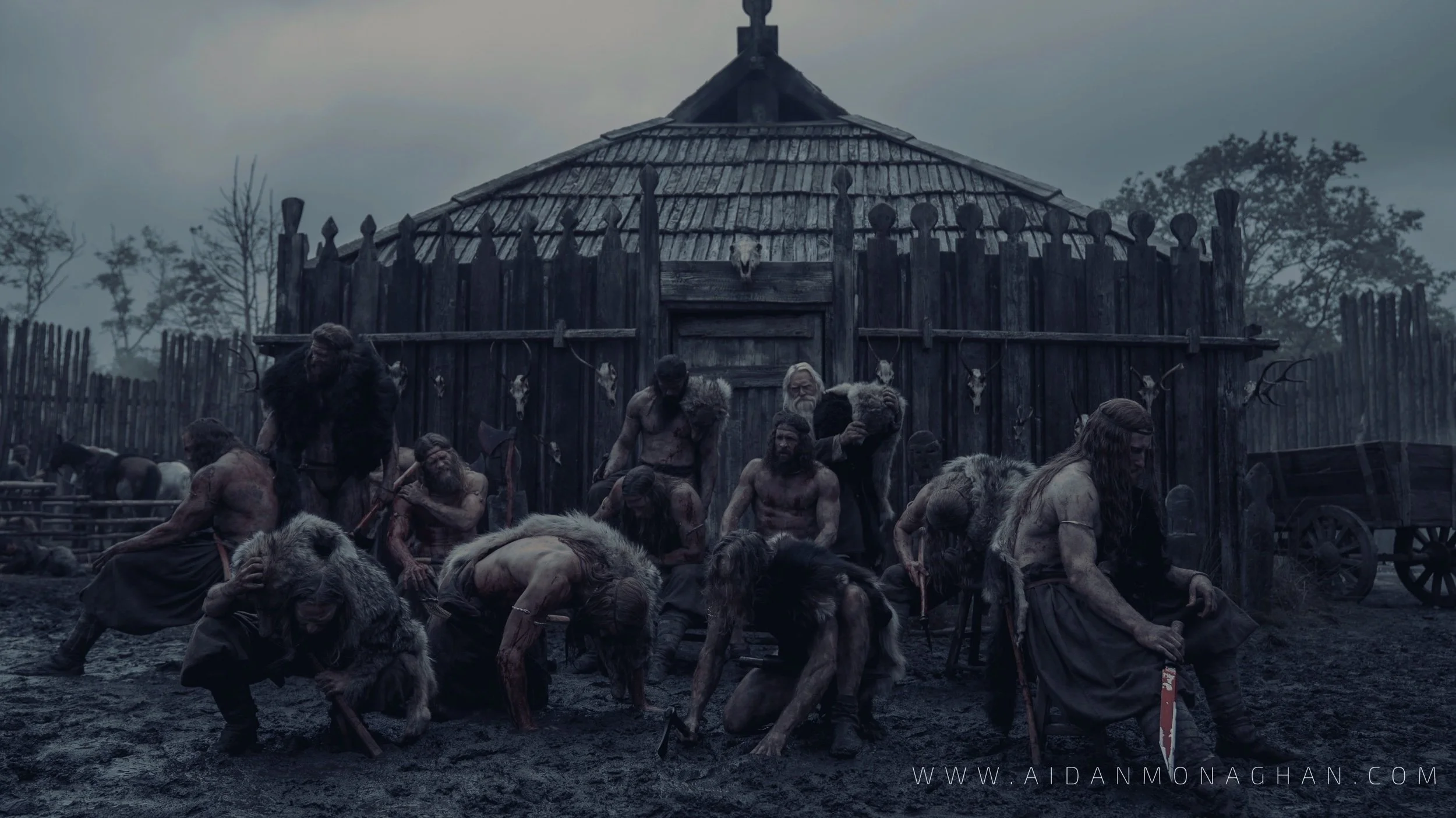  Alexander Skarsgård as Amleth, berserker or “bearskin” a brutal Nordic warrior. Presented in one long take - a "oner" - the scene tracks Viking prince Amleth and his warriors as they storm the village and swiftly subdue its inhabitants with animalis