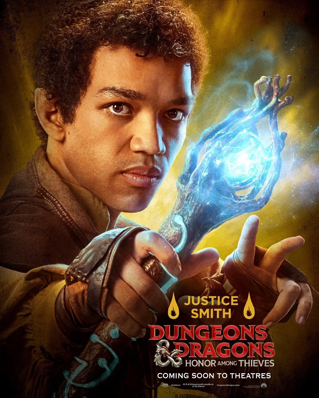  Character poster featuring Justice Smith as Simon.    Dungeons &amp; Dragons: Honor Among Thieves  . In Theatres March 31, 2023. #DnDMovie    Poster Photo by @aidanmonaghanphotographer 📷 / © 2023 Paramount Pictures. Hasbro, Dungeons &amp; Dragons a