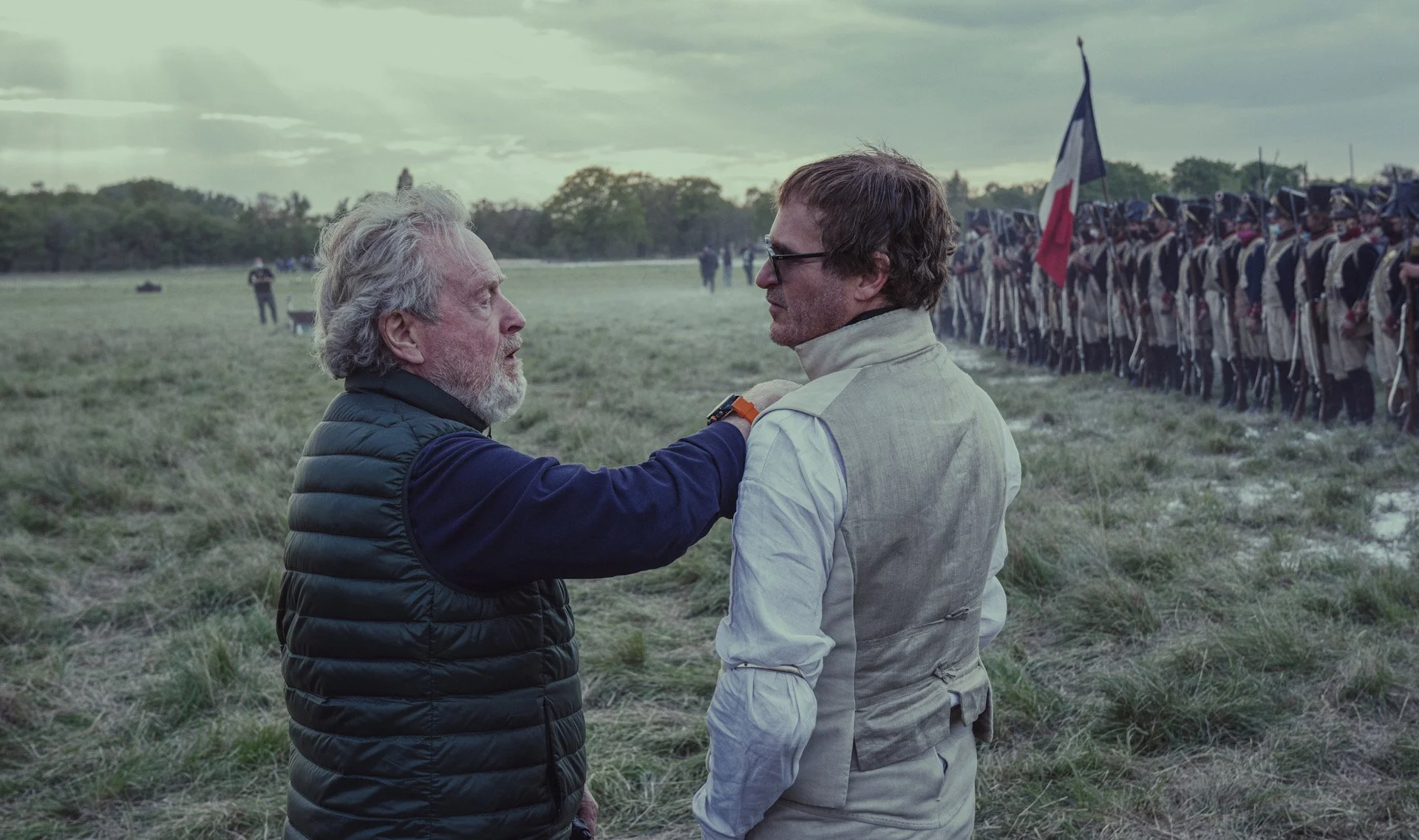  Ridley Scott and Joaquin Phoenix behind-the-scenes on the set of  Napoleon . Photo Aidan Monaghan 📷 / © 2023 Apple TV+.    #Napoleon Only In Cinemas November 22.    Image First Published in Empire Magazine: Issue September 2023  .  Film: Napoleon  