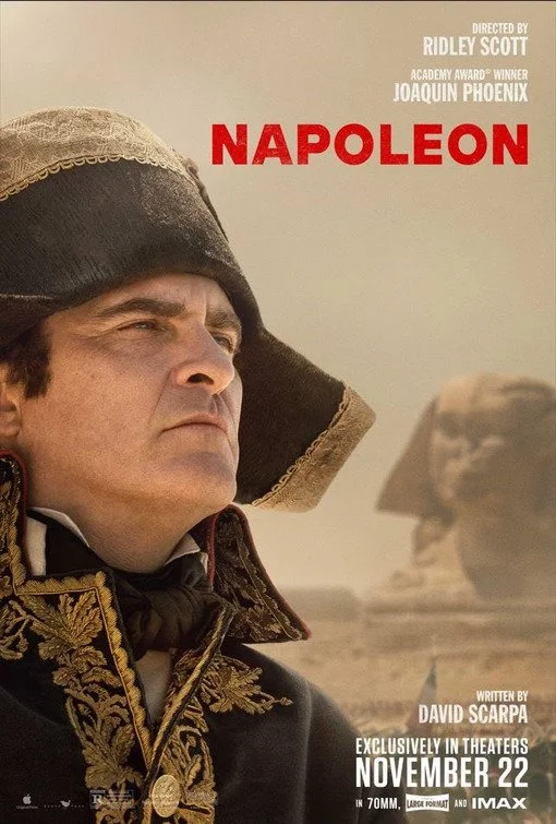  Experience Ridley Scott’s highly anticipated film “NAPOLEON,” featuring acclaimed actors Joaquin Phoenix and Vanessa Kirby.  Captivating key art poster photographed by Aidan Monaghan, exclusively for Apple TV+ in 2023.  Don’t miss the cinematic even