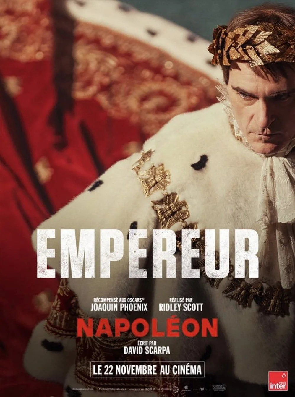  New International Key Art Poster for Ridley Scott's “NAPOLEON," Starring Joaquin Phoenix - one sheet entitled “Empereur” 🇫🇷  .  Key Art Poster photo by @aidanmonaghanphotographer/© 2023 Apple TV+.  “Napoleon” premieres in Cinemas November 22 and w