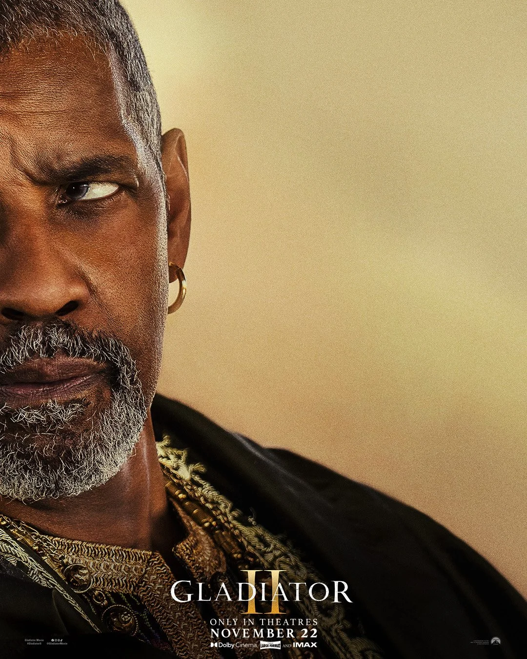  Denzel Washington is Macrinus. #GladiatorII    key art one-sheet character posters for Gladiator II.    📸 Photo by @aidanmonaghanphotographer/Paramount Pictures    #GladiatorII #RidleyScott #PaulMescal #PedroPascal #DenzelWashington #ConnieNielsen 