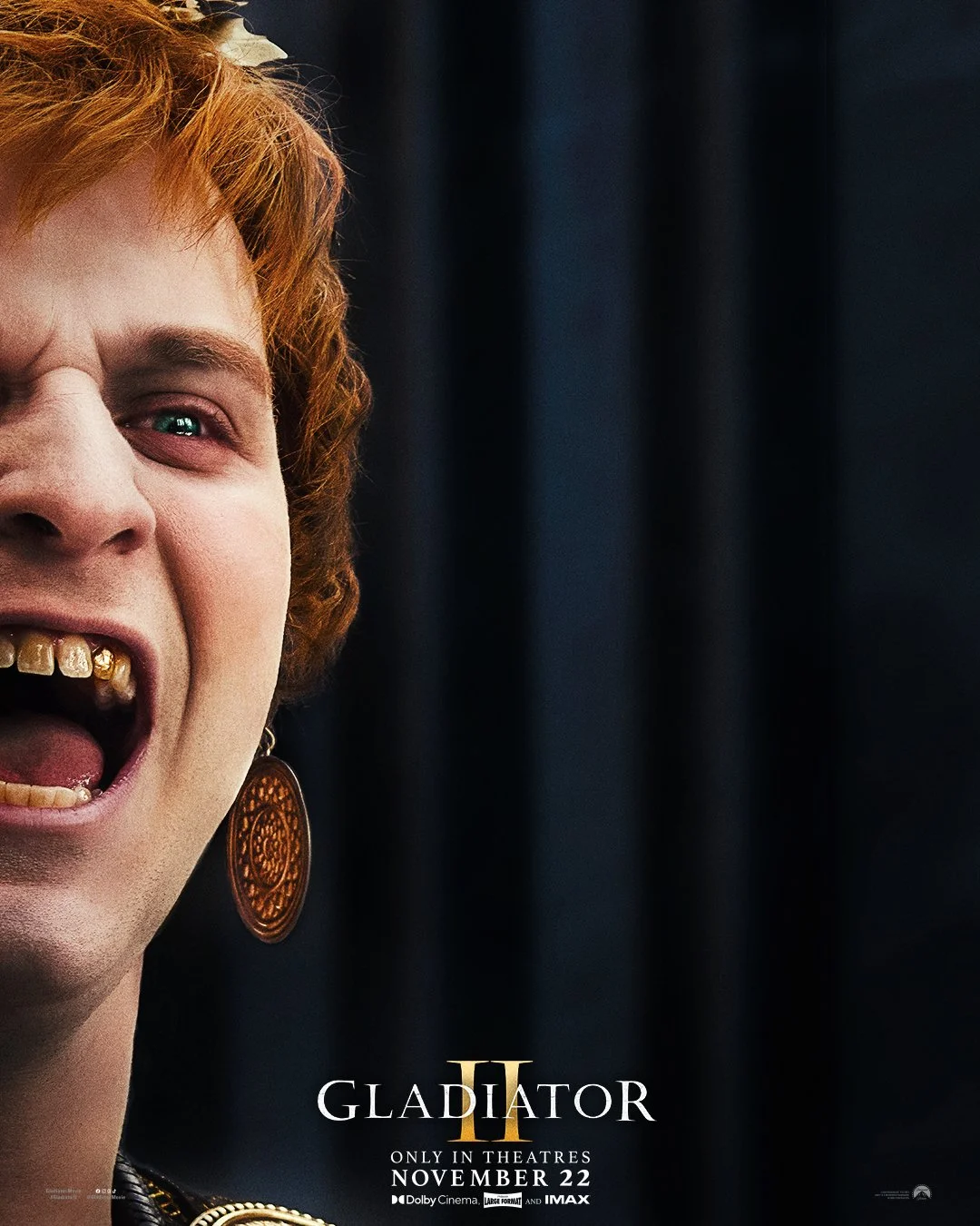  Fred Hechinger is Emperor Caracalla. #GladiatorII  Key art one-sheet character posters for Gladiator II.  📸 Photo by @aidanmonaghanphotographer/Paramount Pictures  #Gladiator2 #RidleyScott #PaulMescal #PedroPascal #DenzelWashington #ConnieNielsen #