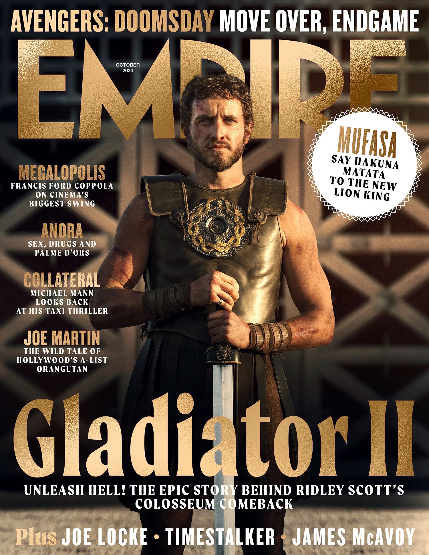  Empire Magazine World-Exclusive Gladiator II Covers Revealed. This month’s newsstand cover sees Mescal’s incoming hero Lucius standing tall, sword in hand, ready to unleash hell.  Cover Photo by 📸@aidanmonaghanphotographer/ Paramount Pictures  #Gla