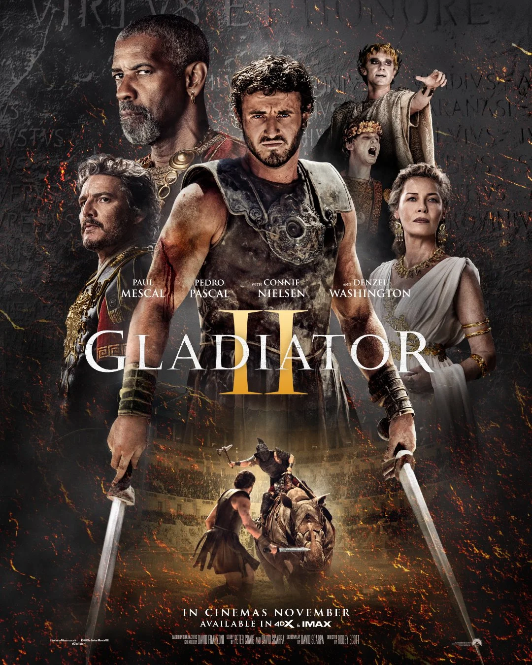  “A new legacy of rebellion begins” ⚔️  Excited to share New Poster for “Gladiator II”    🎬 Directed by #RidleyScott, starring #PaulMescal, #PedroPascal, #DenzelWashington, #ConnieNielsen, #JosephQuinn, and #FredHechinger.    📸 Key art Photography 
