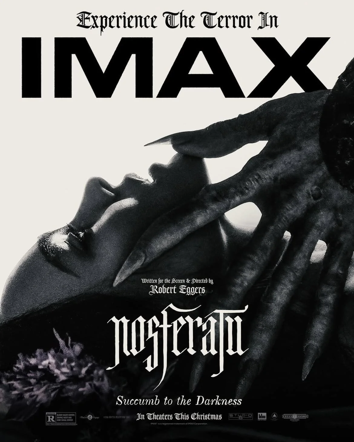  “Succumb to the darkness” New poster for “ Nosferatu”  , starring Lily-Rose Depp and directed by Robert Eggers.  key art photography by 📸@aidanmonaghanphotographer / Focus Features    #Nosferatu #LilyRoseDepp #RobertEggers #GothicHorror #ClassicCin