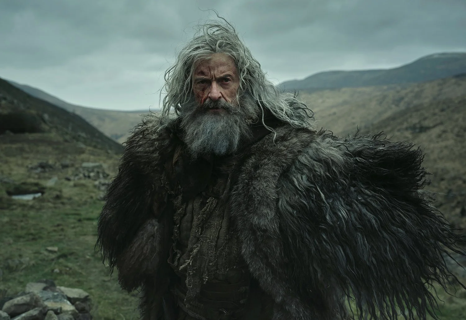   Hugh Jackman in The Death of Robin Hood, an A24 feature written and directed by Michael Sarnoski, with cinematography by Pat Scola.   This first look image, featured in  The Hollywood Reporter , presents a darker and grounded interpretation of Robi