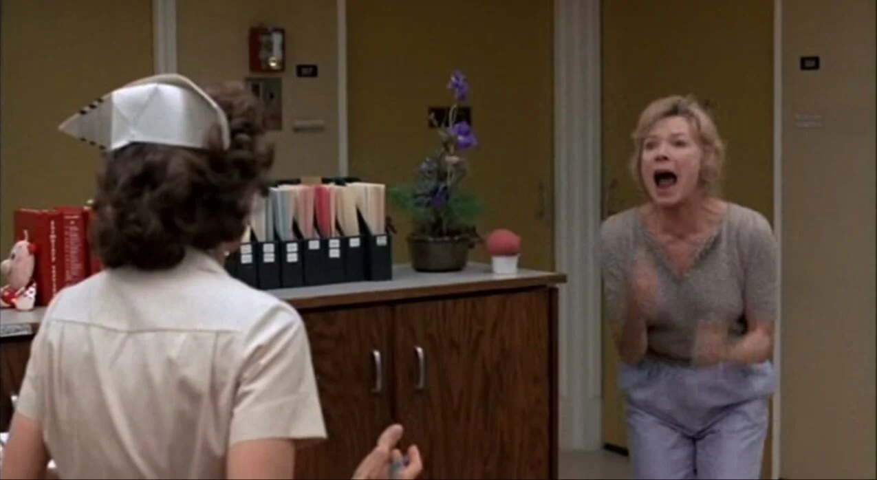 Shirley MacLaine losing her mind at the hospital nurses