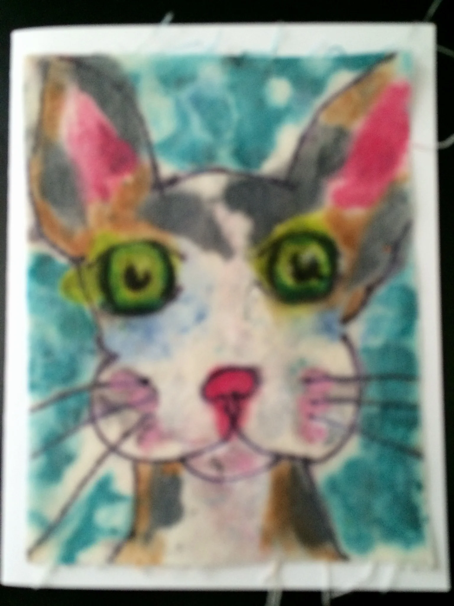 Crayon Kitty Greeting Card