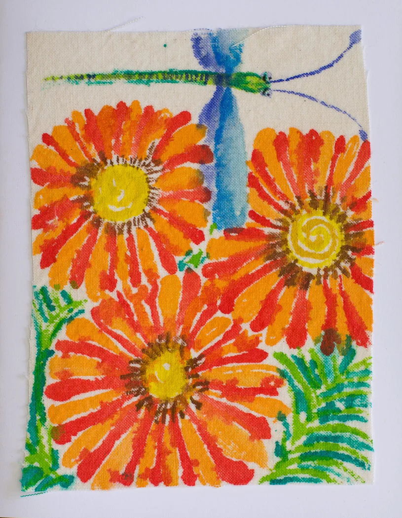Dragonfly & Orange Daisies Greeting Card Set