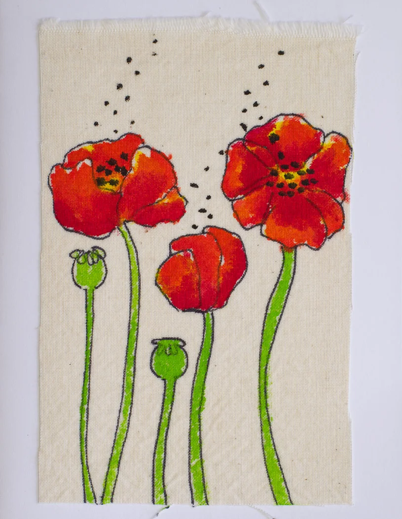 3 Red Poppies Greeting Card 8 Pack