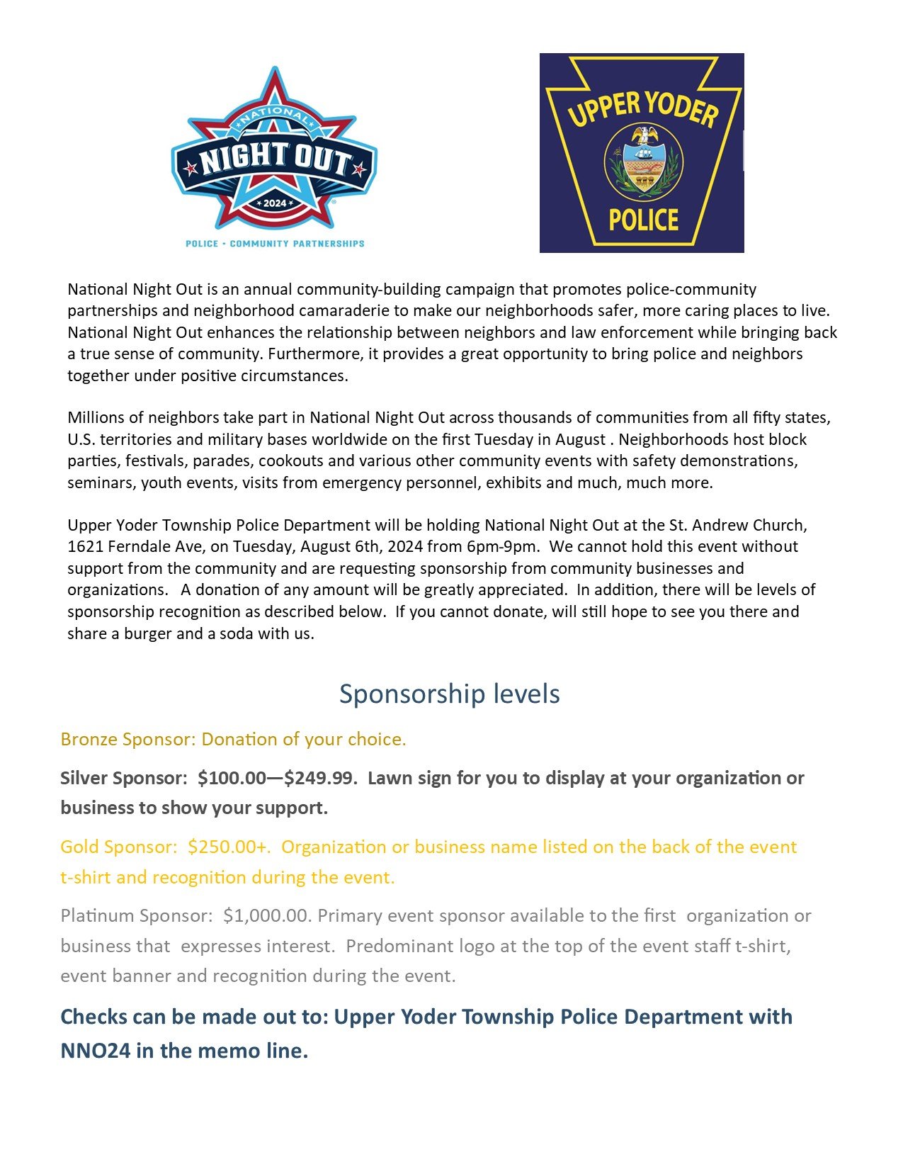 Public safety upper yoder township