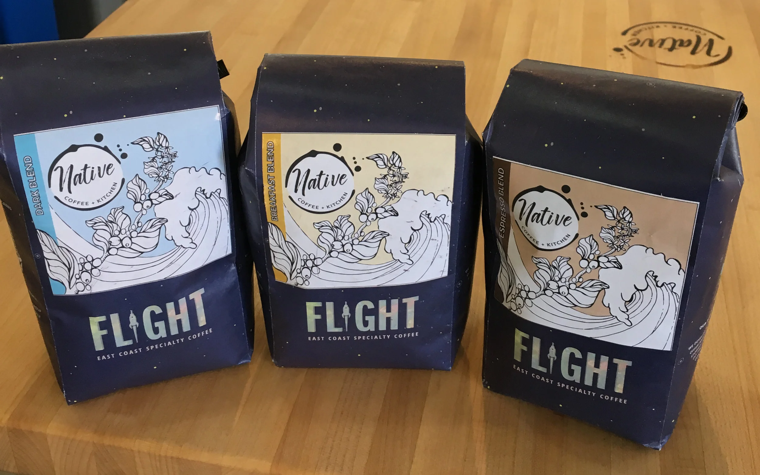 Coffee label design for Native Cafe