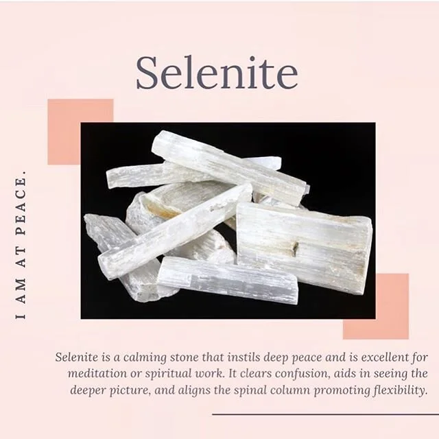 🌸 I am at peace 🌸 || Raw selenite wands are crystal options in our Harvest Ritual Kit &amp; Endless Summer healing energy bundles ✨✨✨