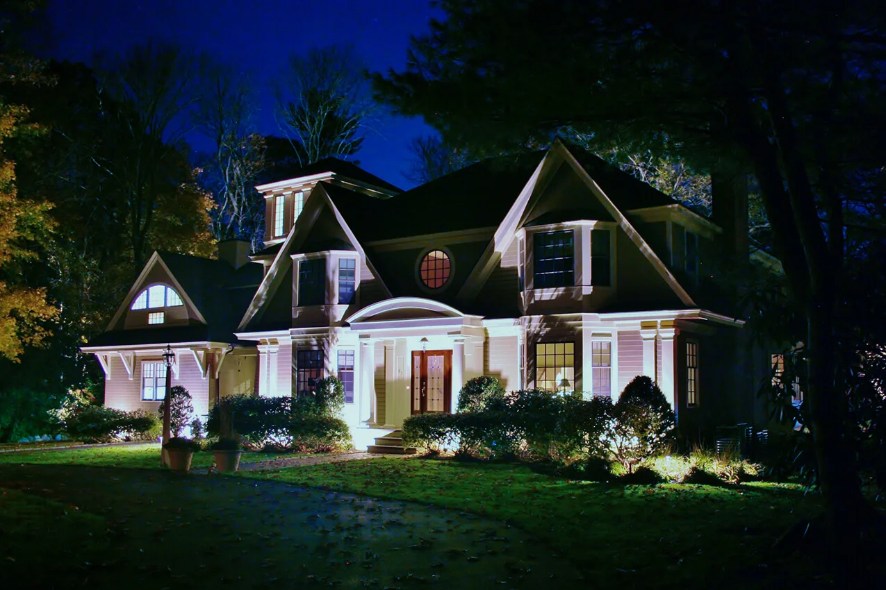 Uplighting on a beautiful house