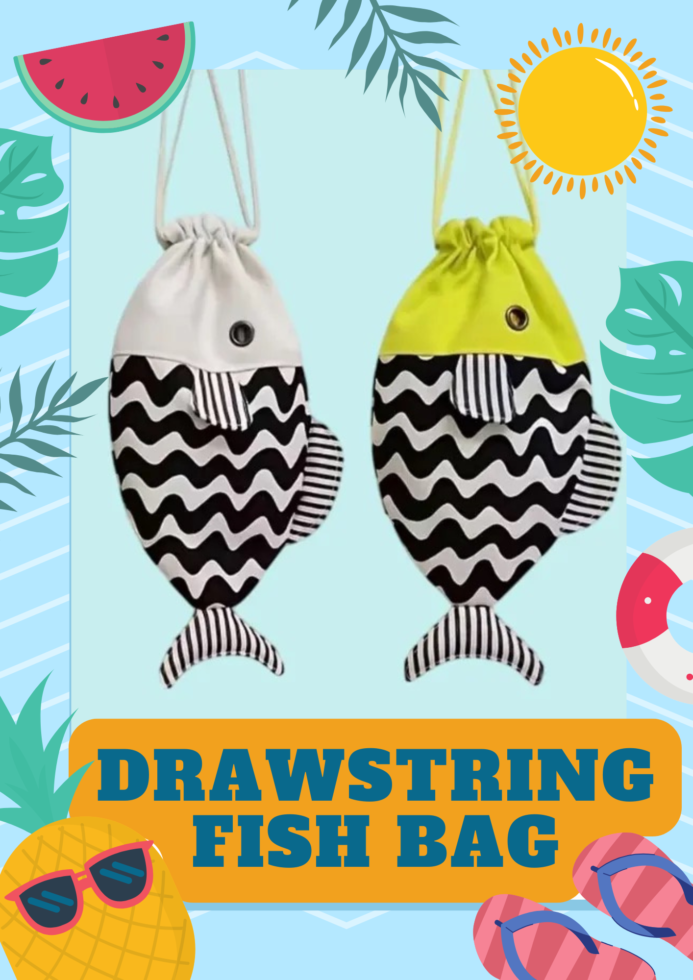 Drawstring Fish Bag