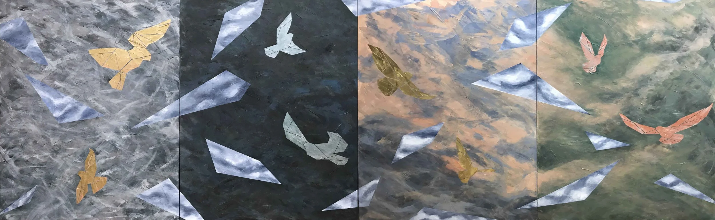 DREAMSCAPES SYNCHRONICITY SERIES 2019 60” x 192” (152.4 x 487.7 cm) quadriptych acrylic on canvasLearn more about the SYNCHRONICITY SERIES