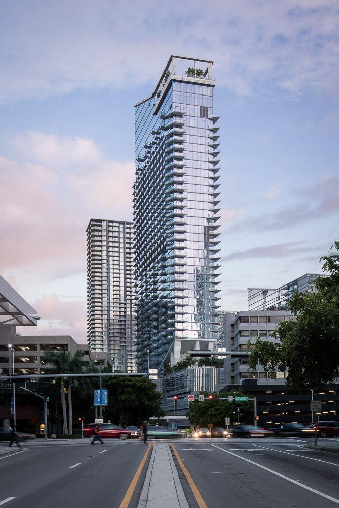  EAST is the tallest building in the development, soaring over 500 feet. Behind is RISE.