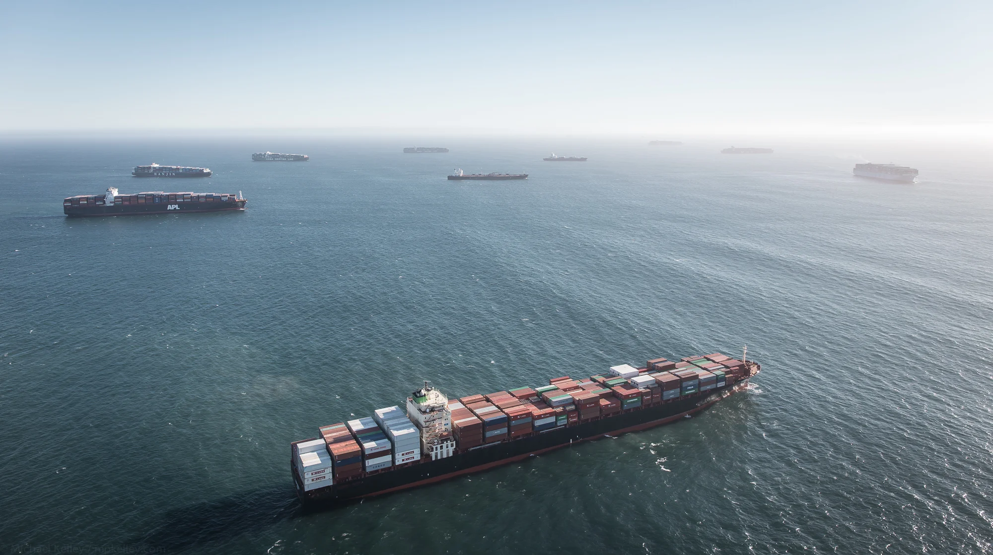 Cargo ships have been backed up for weeks on end at the ports of LA and Long Beach amid a labor dispute.