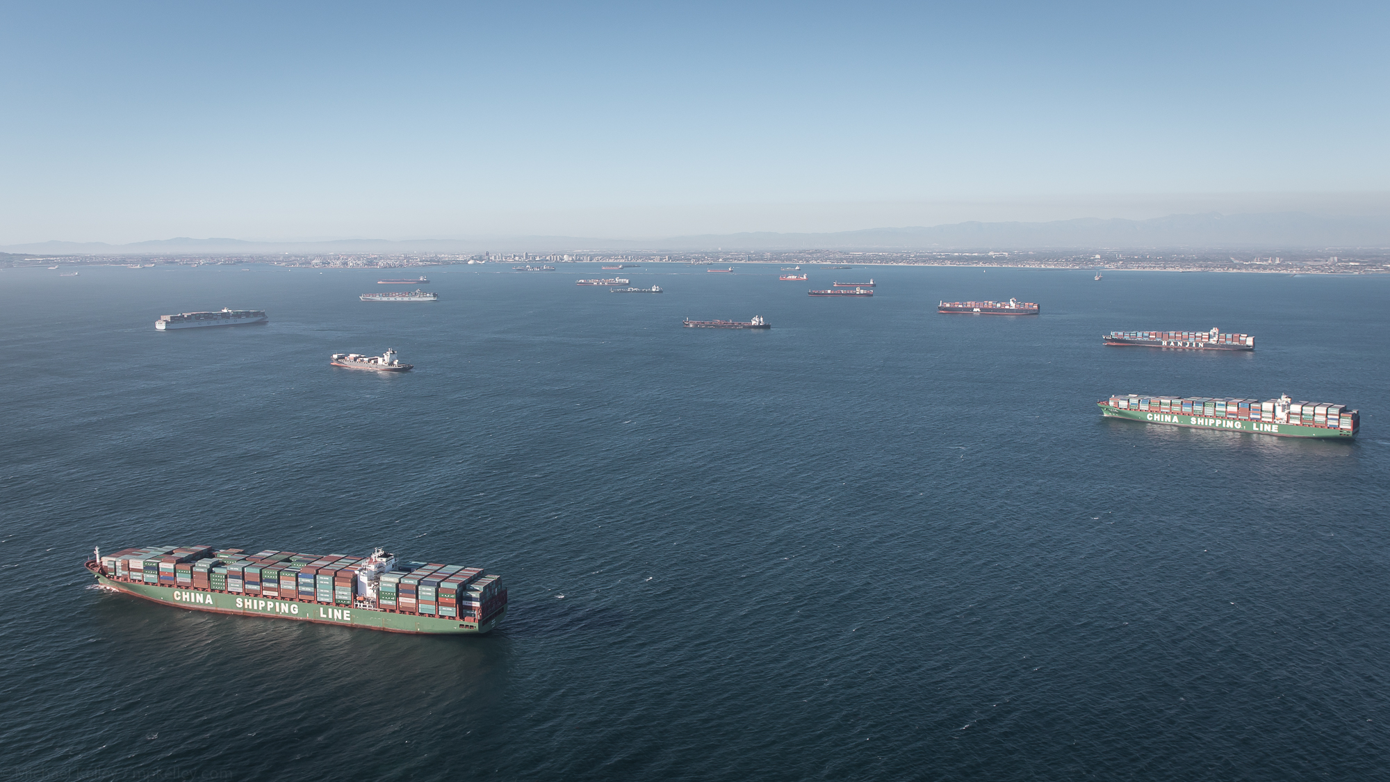 The size of these ships blows the mind; many of them are over a thousand feet long.