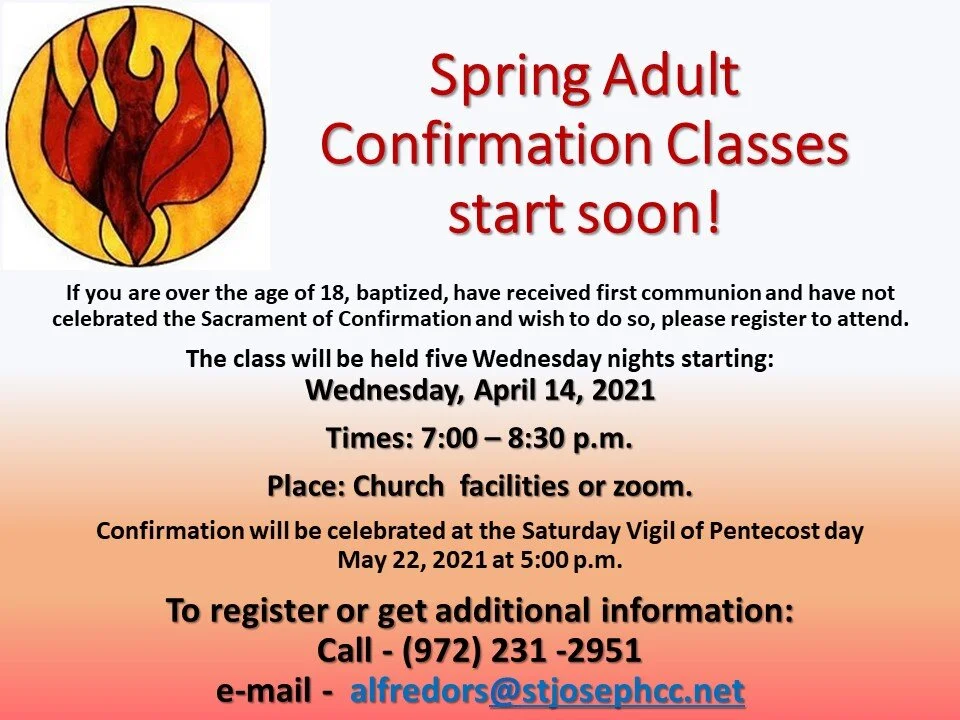 Spring Adult Confirmation Classes