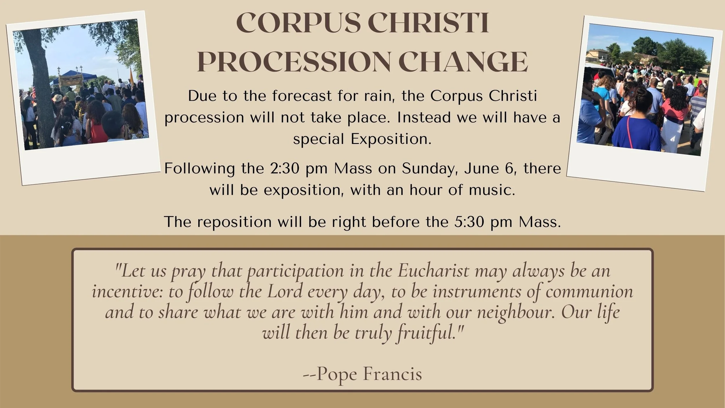 Corpus Christi Procession Change