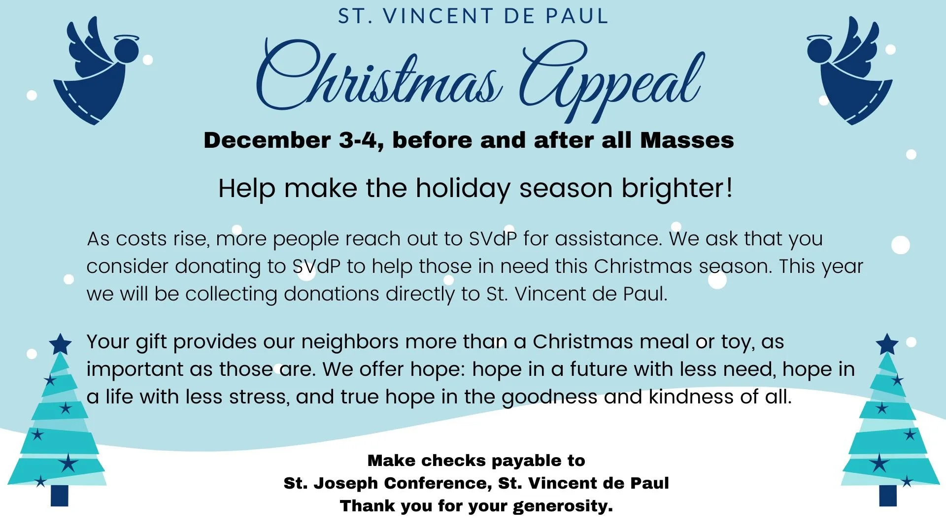 St. Vincent de Paul Christmas Appeal — Saint Joseph Catholic Church