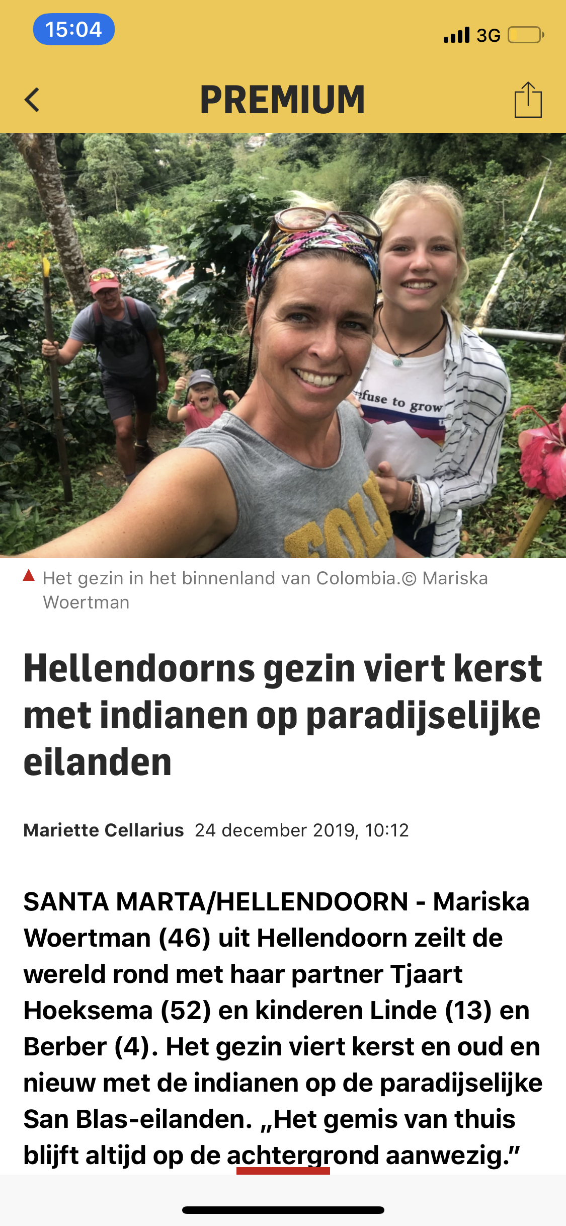 Artikel TUBANTIA: Hellendoorns gezin viert kerst tussen de indianen.