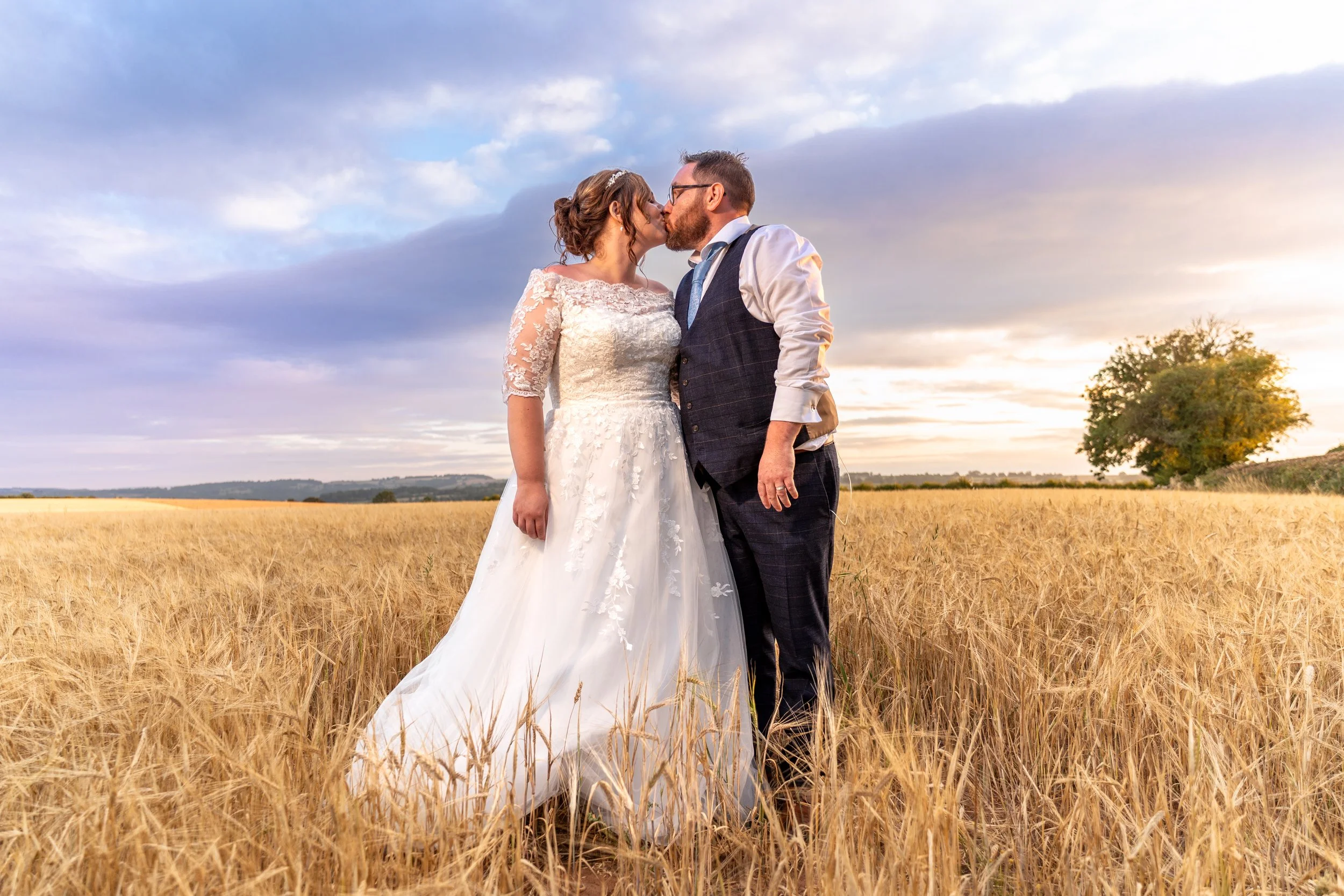 Bride &amp; Groom Cornfield Nottinghamshire 