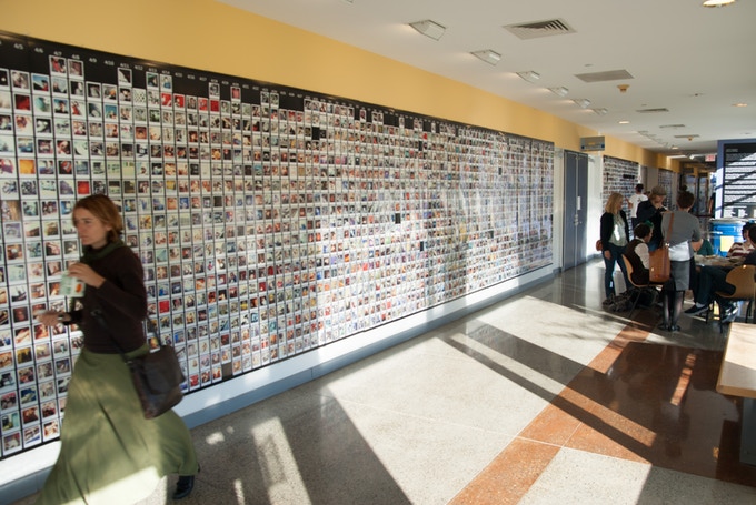 About a quarter of the Polaroids on display. Click image to see more installation views from the Bertelsmann Student Center. - October 25th, 2007