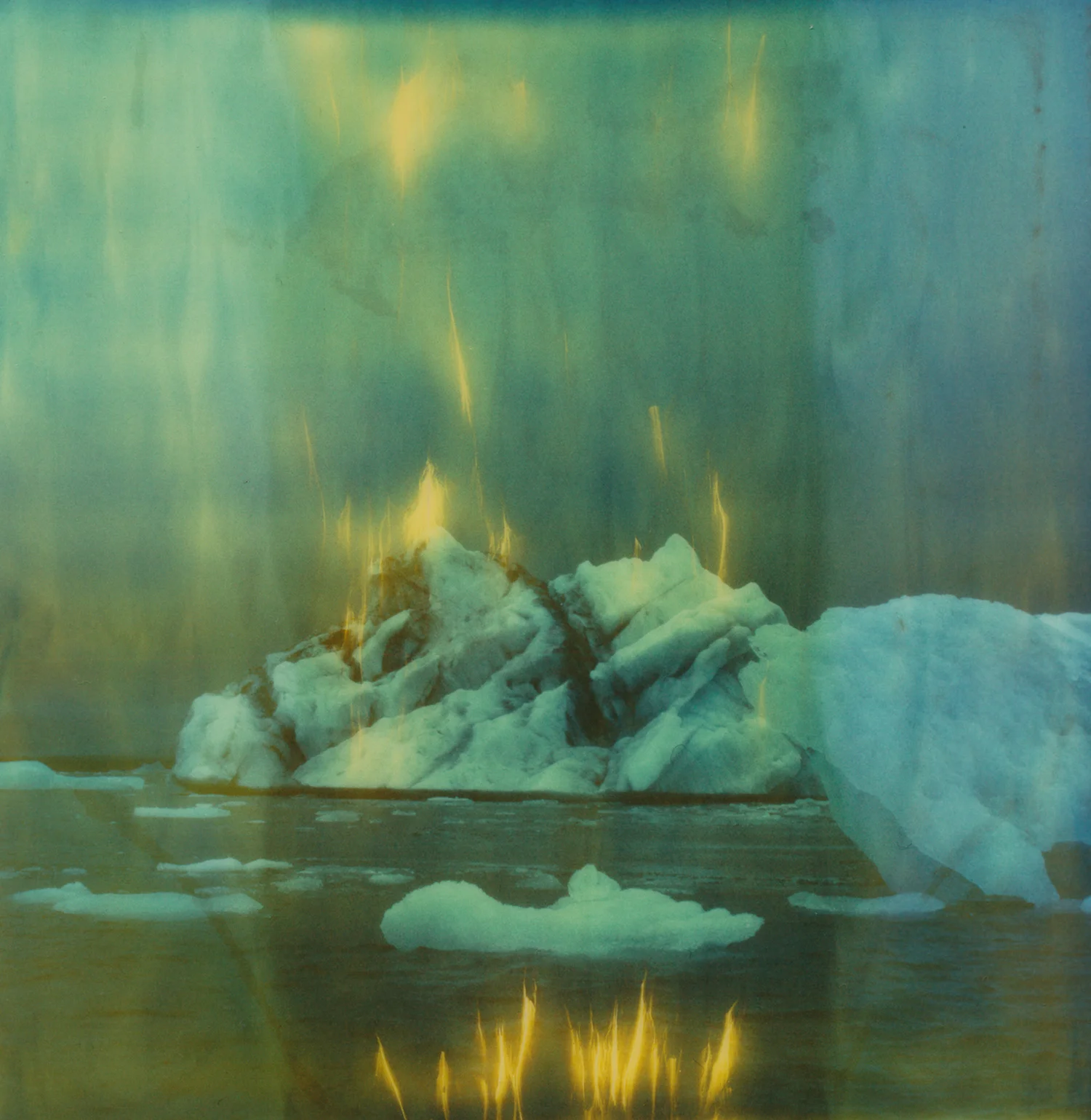 "Burning Down The Ice" by Jennifer Rumbach | Polaroid SX-70 + Expired Polaroid Time Zero Film