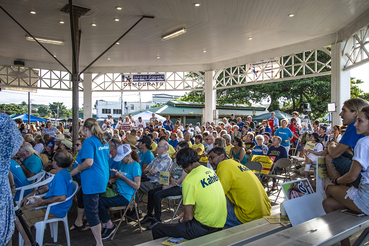 Democrats from all over the state gathered the night before the primary in the traditional Grand Rally in Hilo.