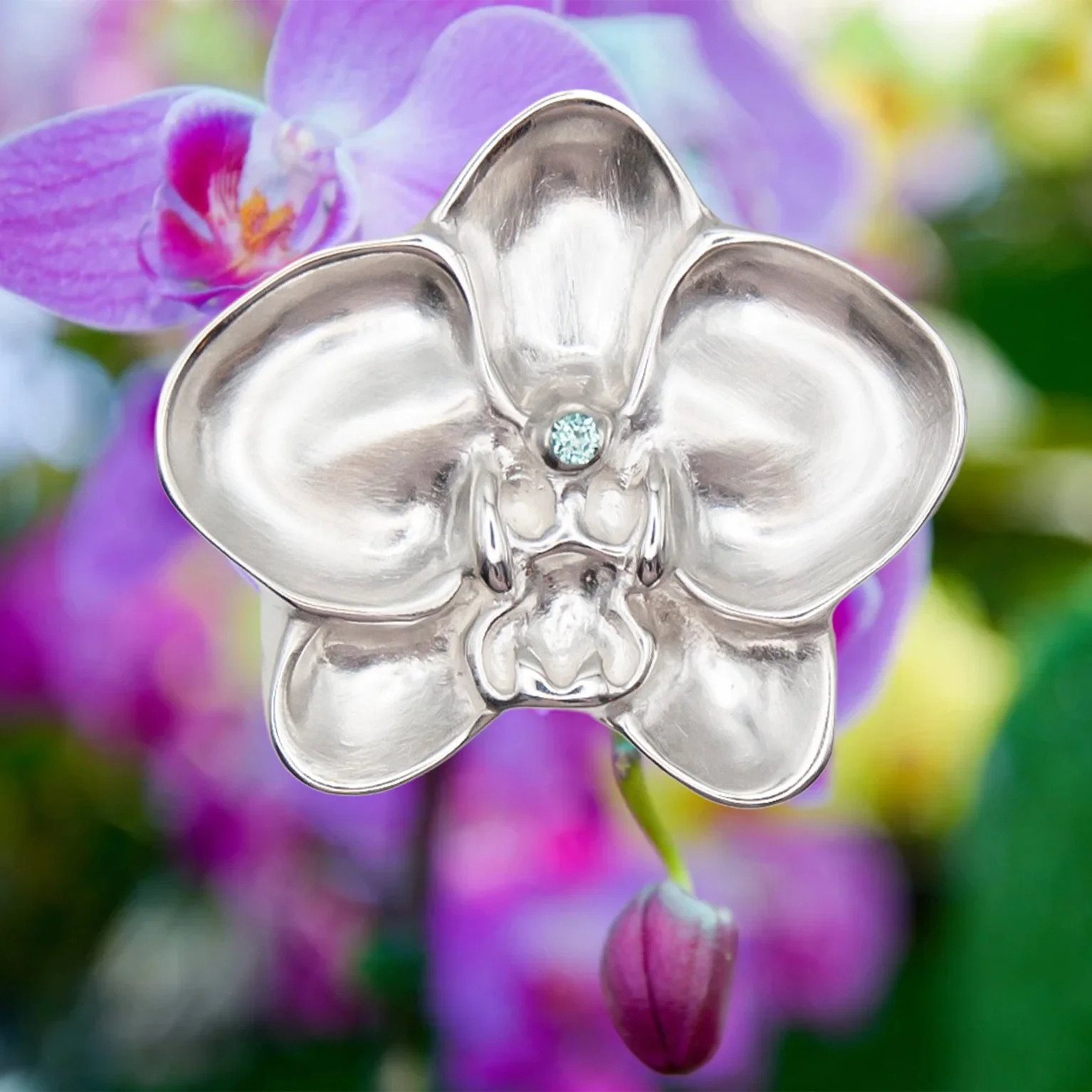 Orchid Signet Ring