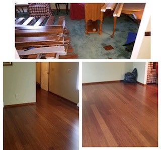 Cali Bamboo before and after in the dining room!