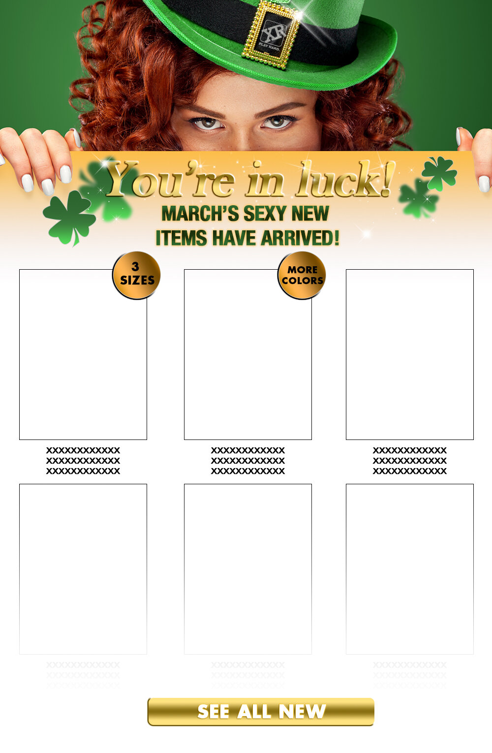 E-blast design - March new items