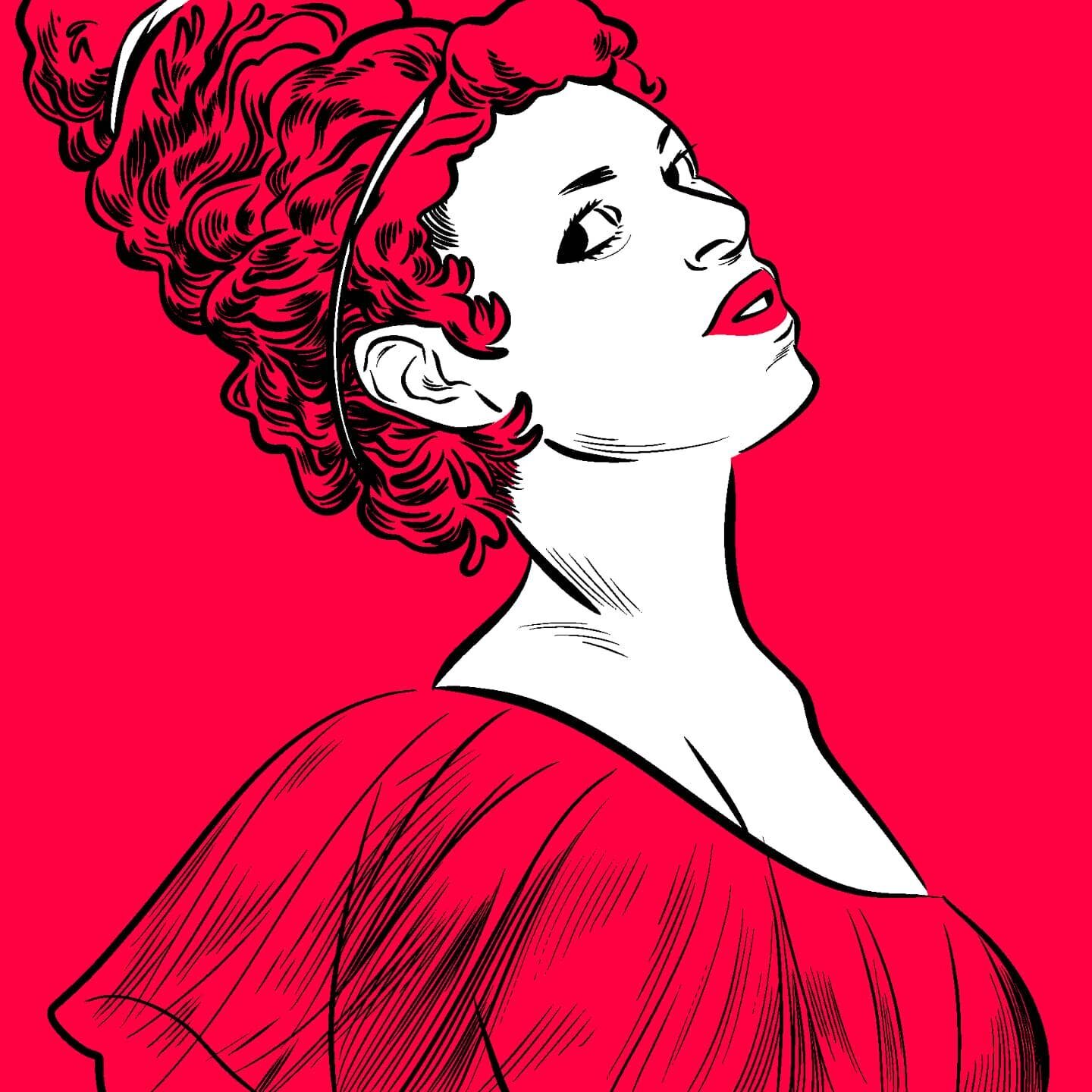 Red velvet. The color was already one of my two main swatches in clip studio--not sure what I was doing with it--but it seemed a fine one to me so that's what I used. Decision making, eliminated!
.
.
.
#instaart #instaartist #illustratorsofinstagram 
