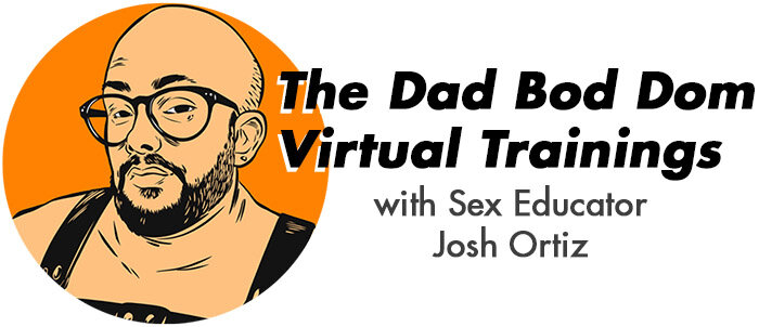 The Dad Bod Dom virtual trainings blog header image. Illustration by me