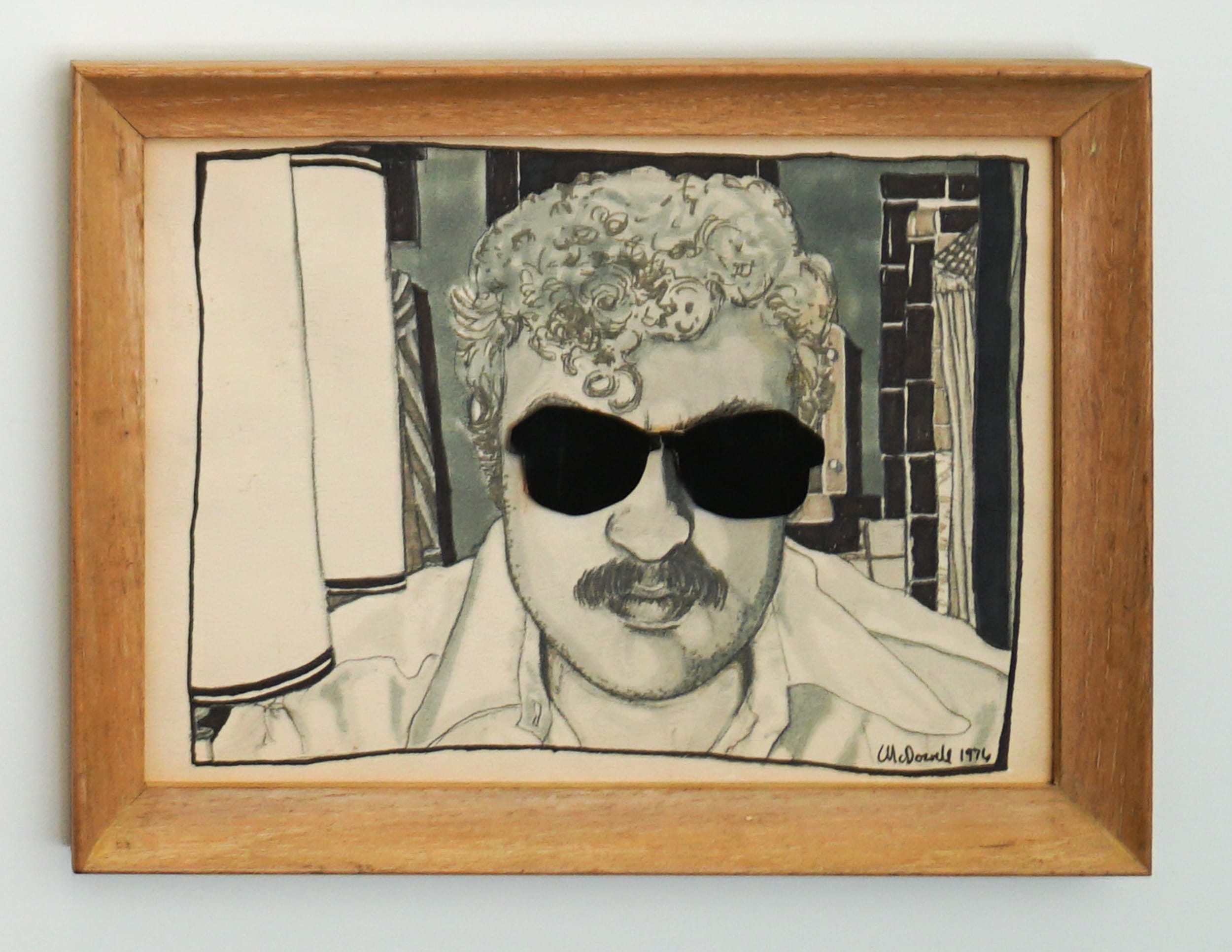  Curt McDowell  Self-Portrait in Sunglasses , 1976 Collage, mixed-media 10 x 13 inches 