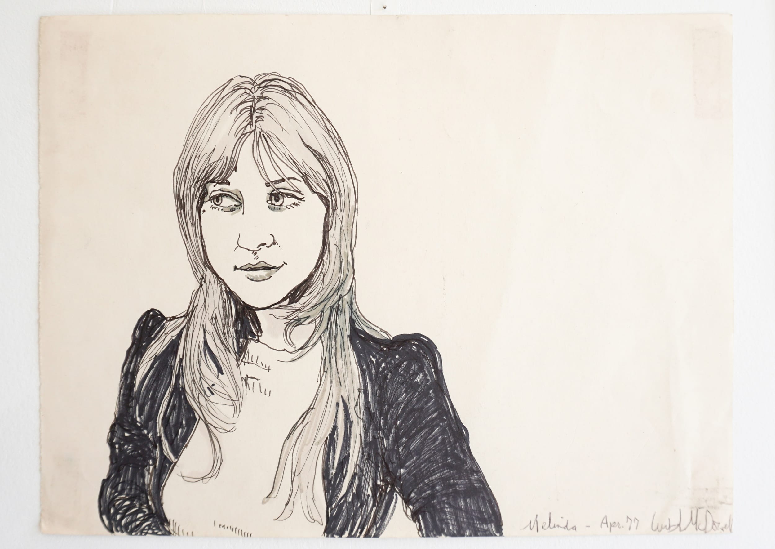  Curt McDowell  Melinda , 1977 Ink on paper 9 x 12 inches 