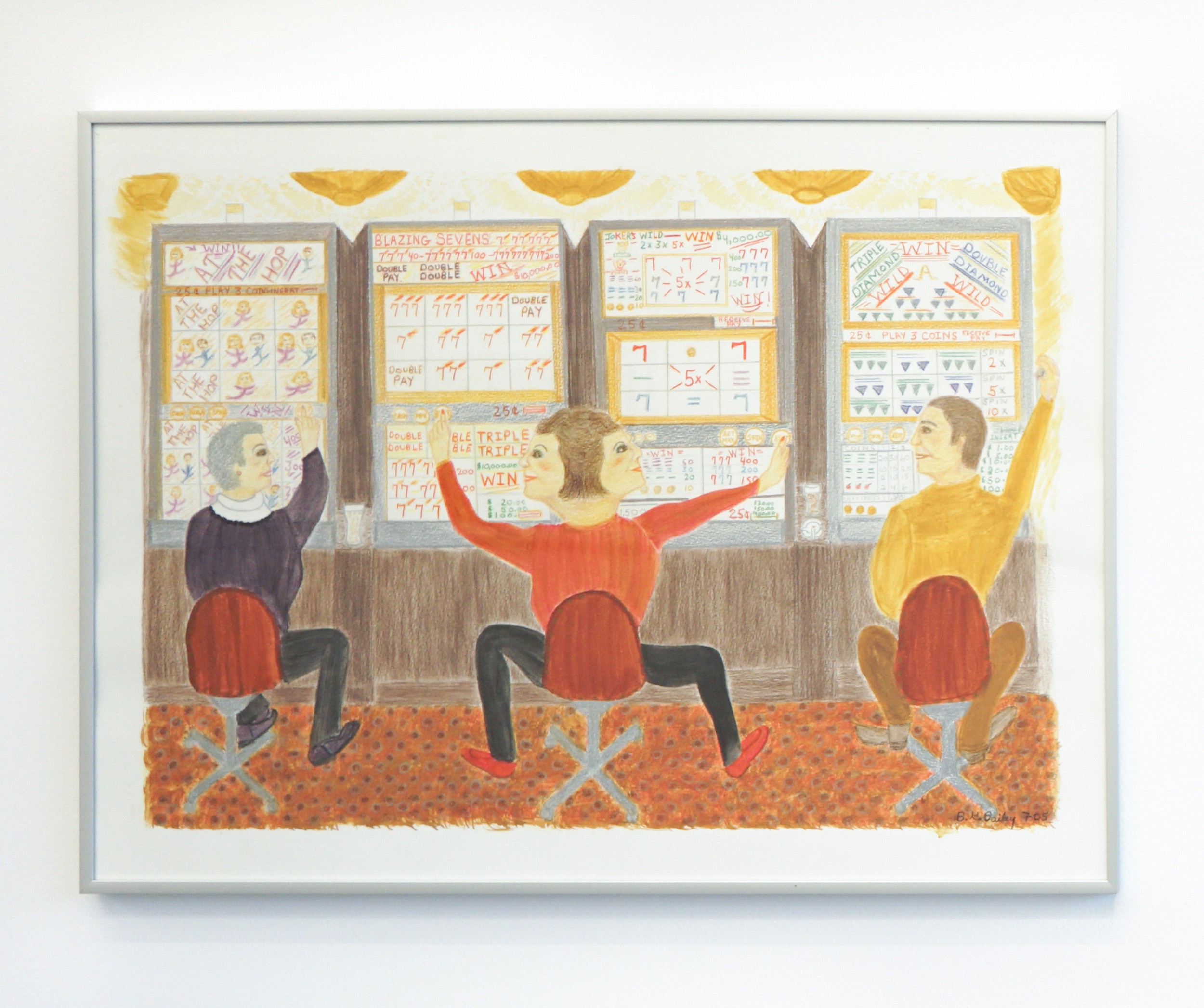 Betty Bailey  Playing the Slots , 2005 Colored pencil and gouache on paper 18 x 24 inches 