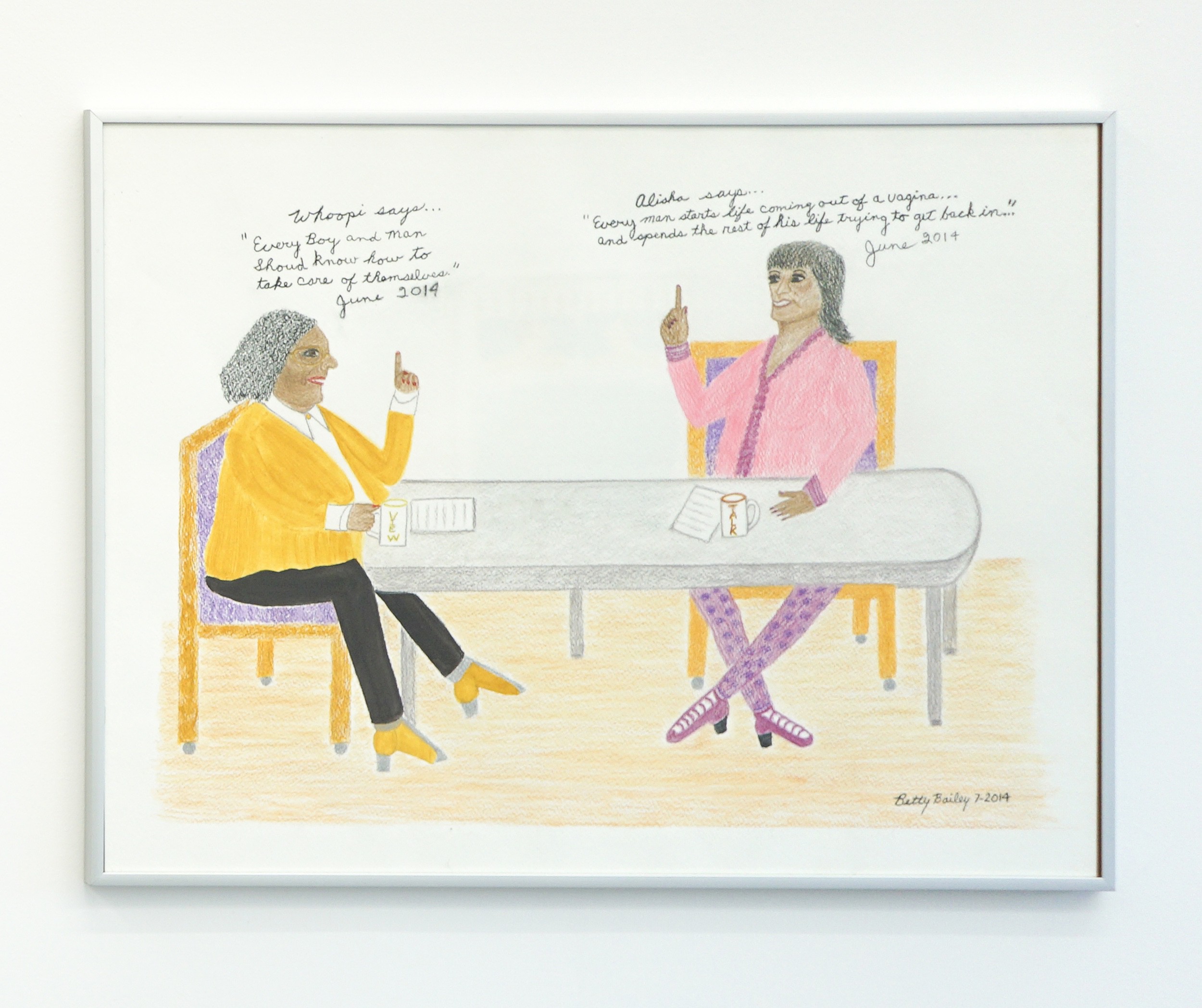  Betty Bailey  Whoopie and Aisha , 2014 Colored pencil and gouache on paper 18 x 24 inches 