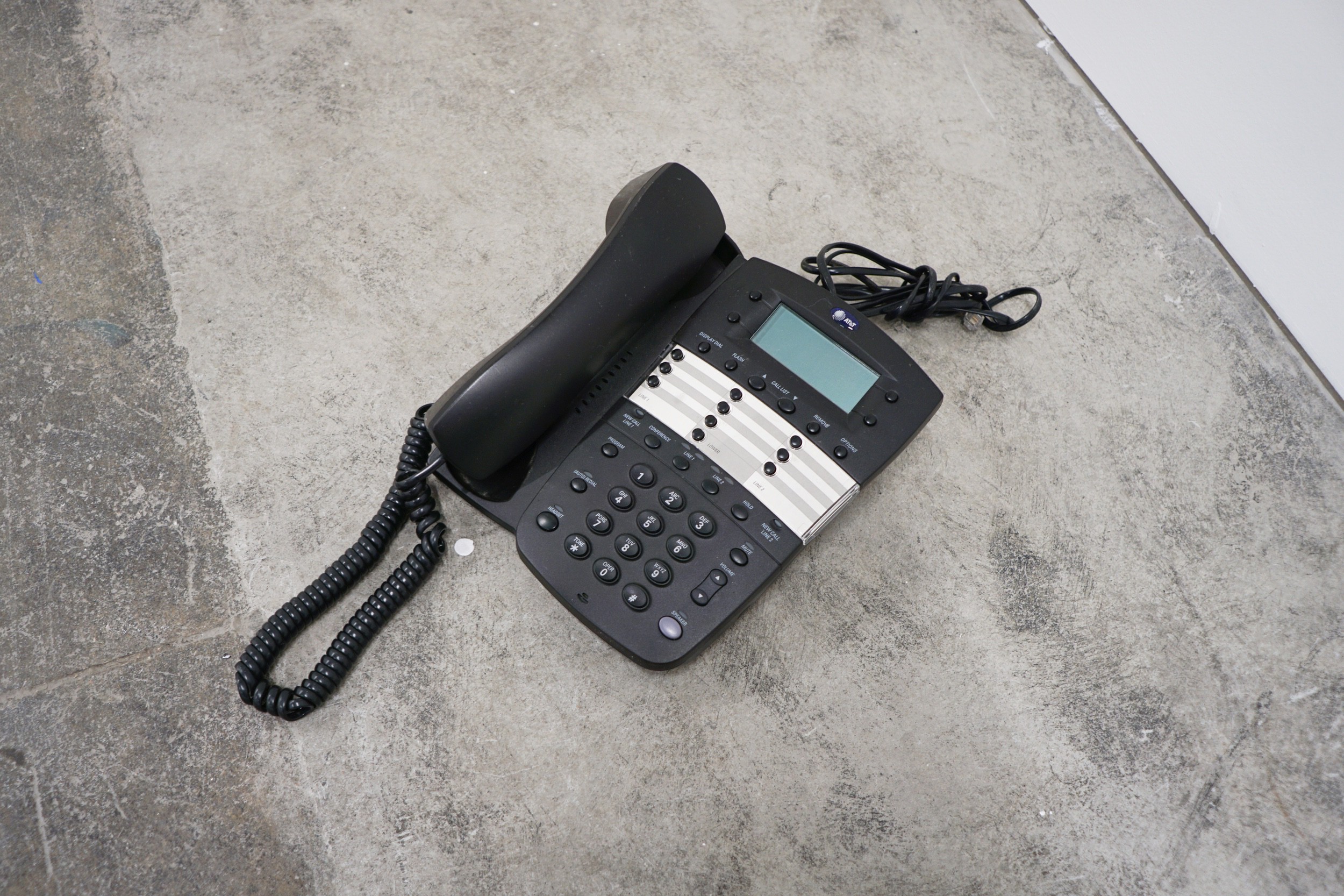  Anthony Discenza  Untitled (Desk Phone) , 2017 Black AT&amp;T desk phone used in production of 2005 film  Syriana  