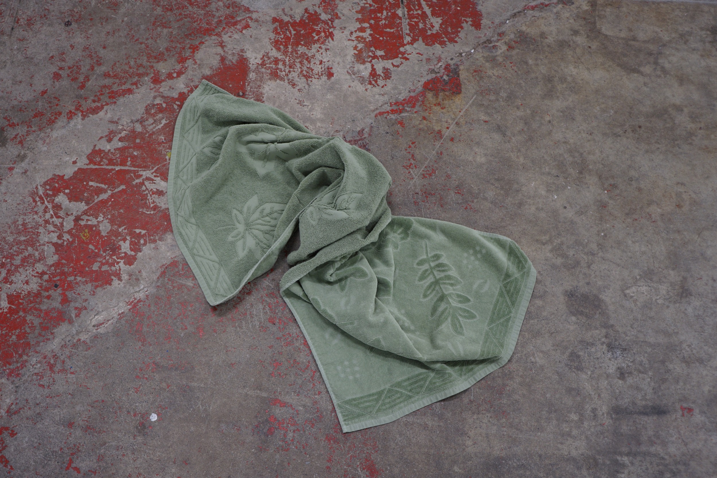  Anthony Discenza  Untitled (Bath Towel) , 2017 Green cotton bath towel used in production of 1997 film  Picture Perfect  