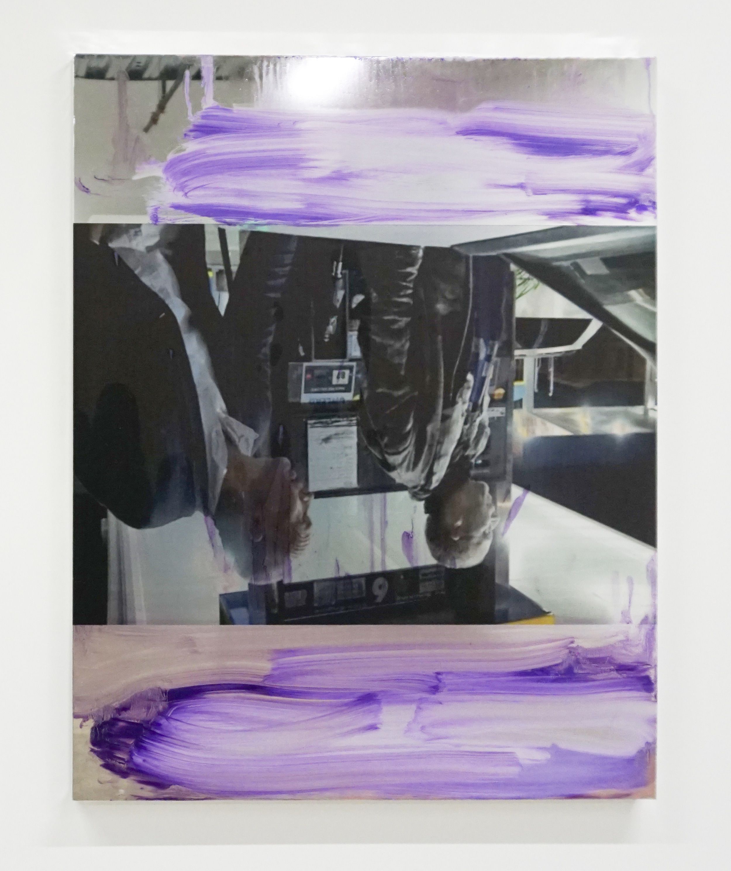  Peter Bonde  Film Still (Skip Around) , 2016 Oil on mirror-foil 40.75 x 34.25 inches 