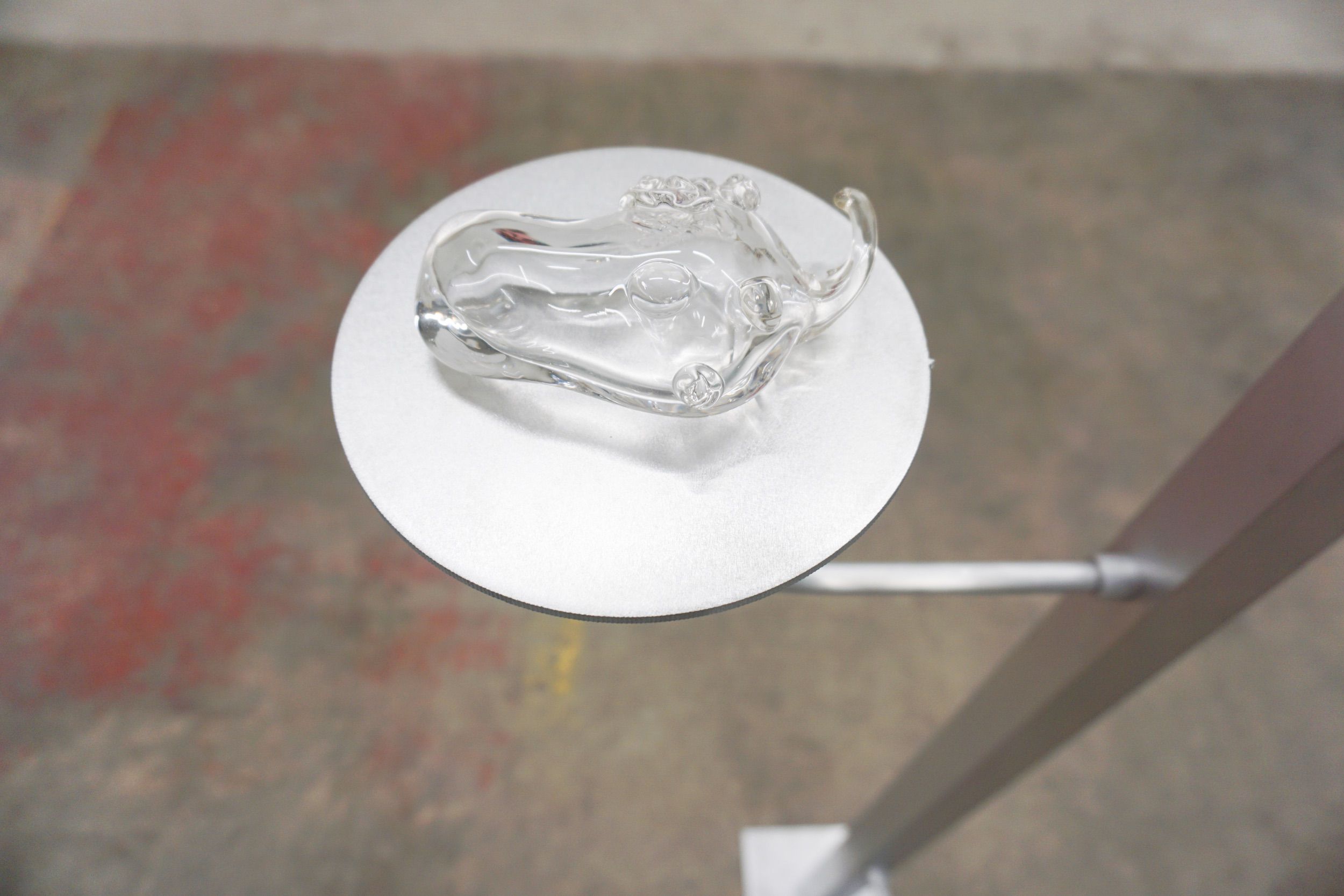  Alex Ito  Ghost Rack 1 , 2016 (detail) Aluminum, glass, taxidermy  98 x 24 inches 