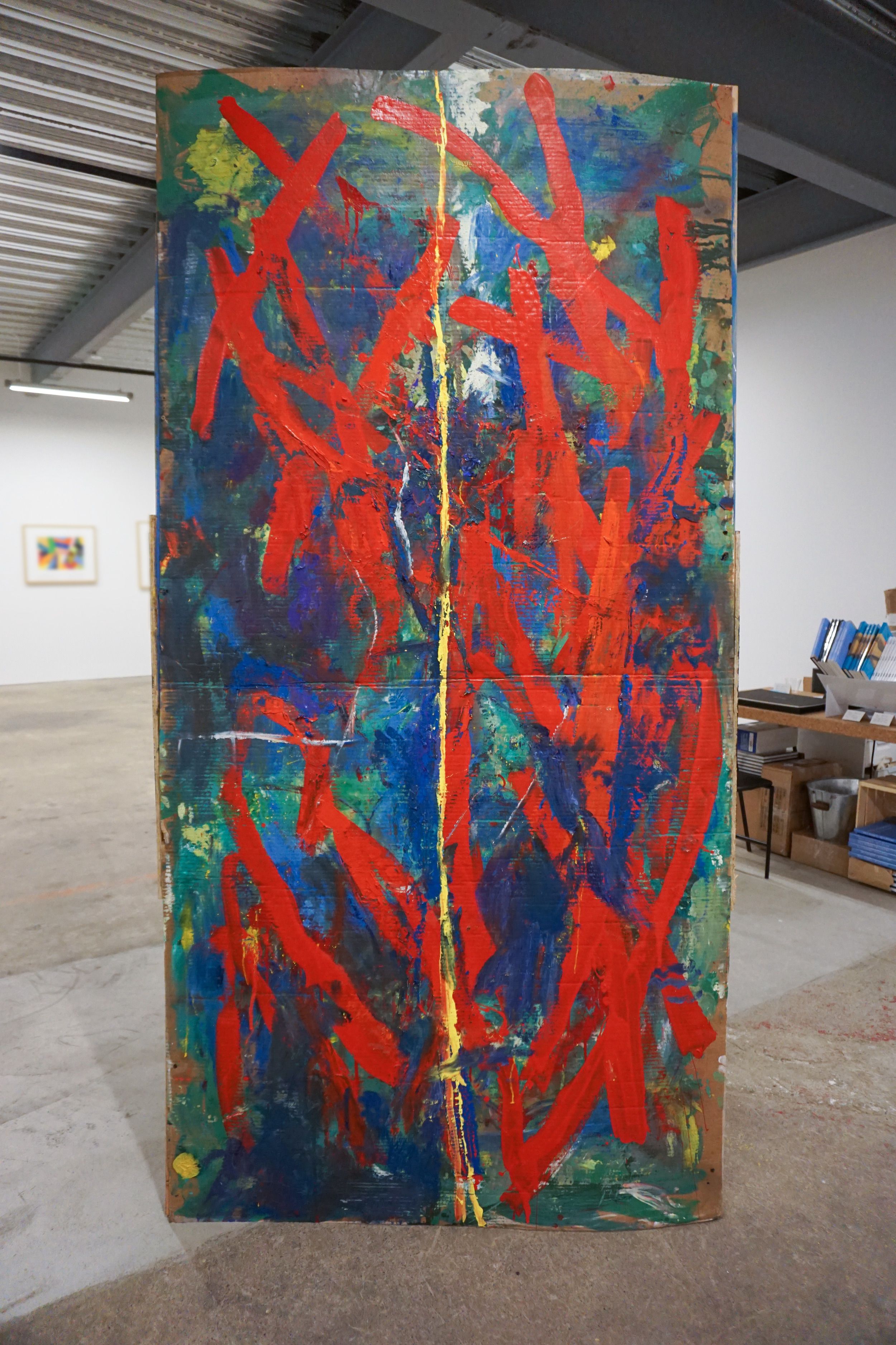  Spencer Lewis  Free Standing Object Painting with White Board , 2015-16 Mixed media 90 x 48 inches  